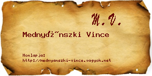 Mednyánszki Vince névjegykártya